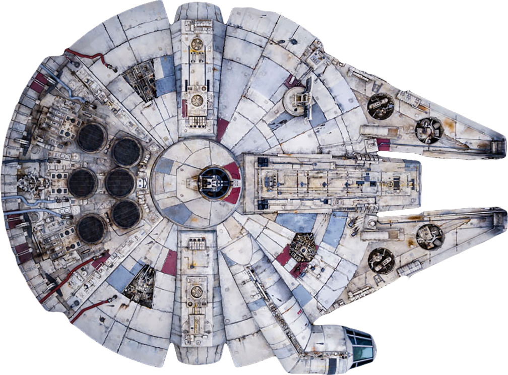 Top view of the Millennium Falcon